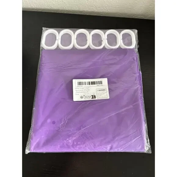 New purple shower curtain with rings