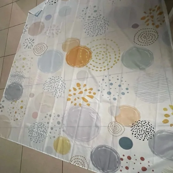 Colorful Shower Curtain Kids Modern Polka Dot