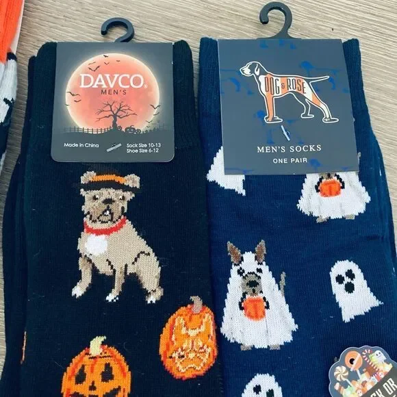 Halloween Dogs Fall Pumpkin Ghost 2-Pack Adult Fun Socks