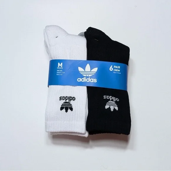 Adidas Originals Trefoil Cushioned Crew Socks 6 Pairs