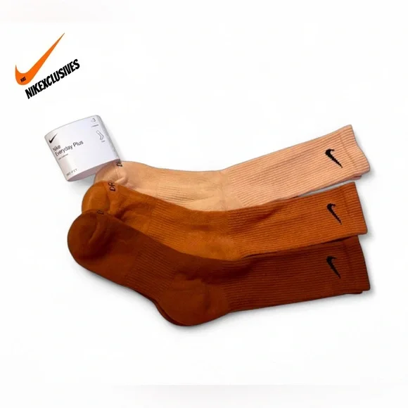 Nike Everyday Plus Crew Socks - Brown, Tan, multicolor