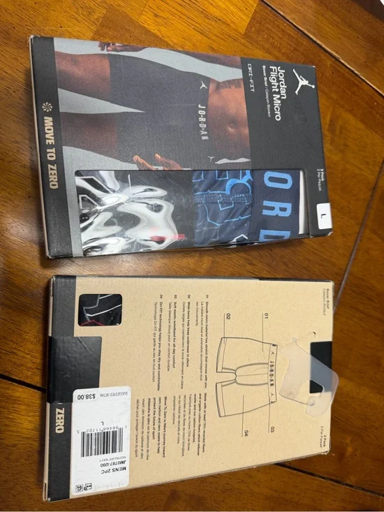 New Lot x 4 Pair Men’s Boxer Briefs Nike Air Jordan Flight Size Large 36-38”
