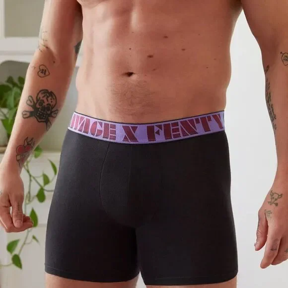 Savage Fenty mens boxer trunks iridescent WB caviar M‎ NWT in packaging unopened