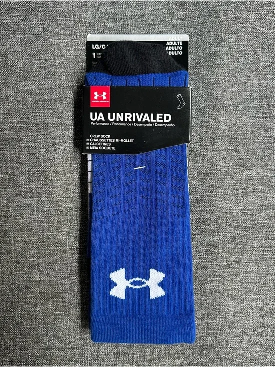 NWT Under Armour UA Unrivaled Crew Socks Royal Blue White U3605P13 Adult Large