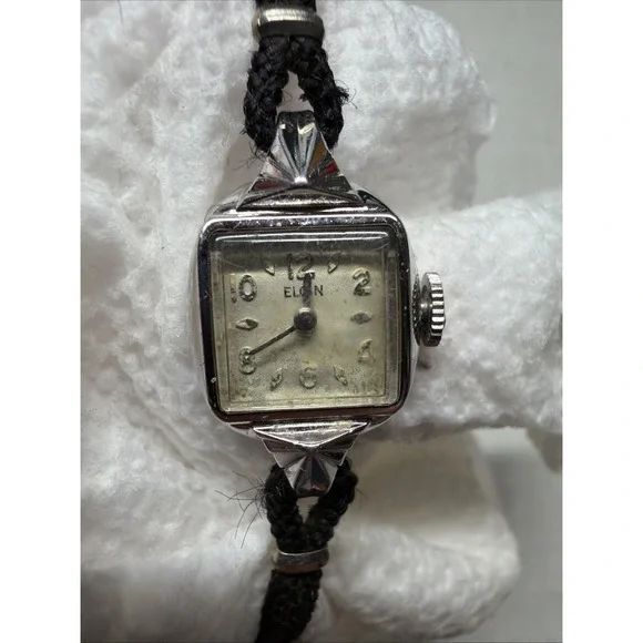 Broken Vintage Elgin Art Deco Tank Watch Lot Cocktail Ladies - For Parts