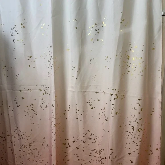 Barely Used Pink and Gold Shower Curtain Item PHK7061