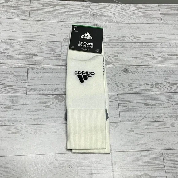 Adidas Copa Zone Cushion IV OTC Soccer Socks White Grey 5147310D Mens Large