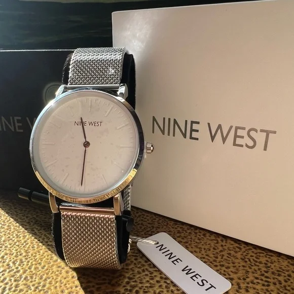 Nine West Liana Watch New In Box Adjustable Mesh Band Women