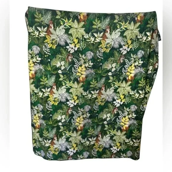 Printfresh Sage Tropical Oasis Jungle Animal Organic Cotton Shower Curtain