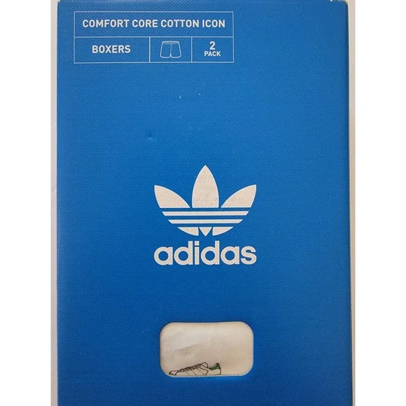 Adidas Originals Men XL Comfort Core Cotton Icon Woven Boxers 2 Pack 4A3M52 NEW