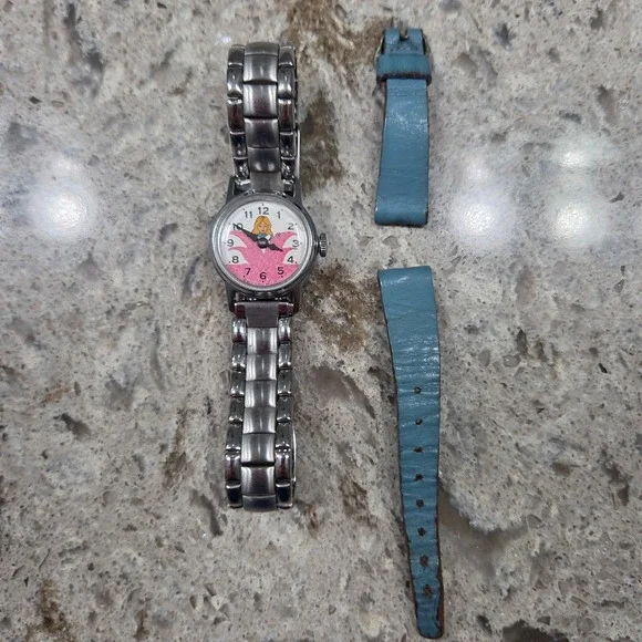Vintage Alice in Wonderland Watch Stainless Steel Band Womens‎ Collectible