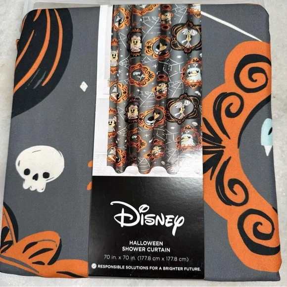 Celebrate Together Disney Mickey Mouse Frame Halloween Shower Curtain Gargoyle
