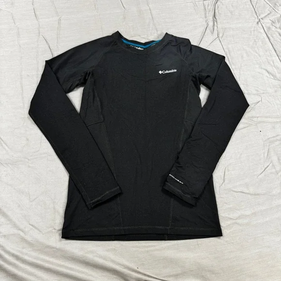 Columbia Omni-Heat Midweight Baselayer Mens Black Long Sleeve Shirt XY6023 L