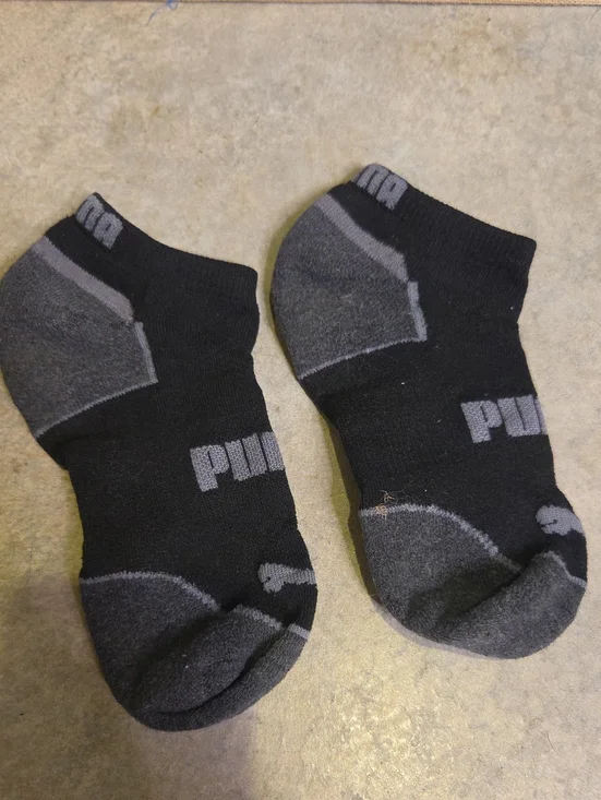 Puma Black and Gray Low-Cut Athletic Socks