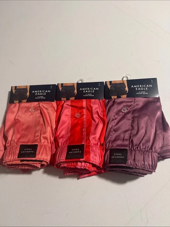 Satin Boxers Mens Large 3 Pack American Eagle