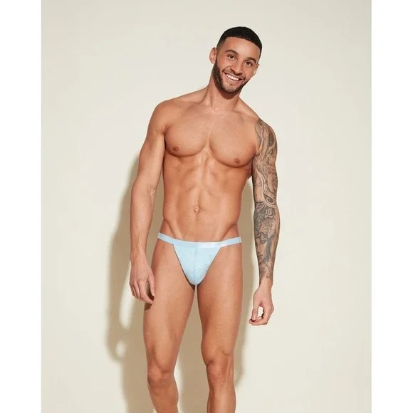 Cosabella NSN Men's Italian Lace Thong Aasmani Blue Designer Underwear size S