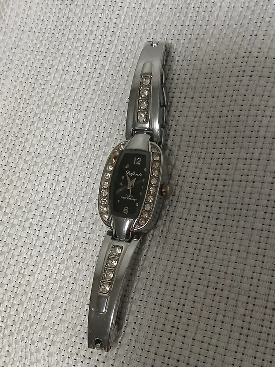 Dufonte By Lucien Piccard Silver Crystal Accent Women's Watch For Parts/repair