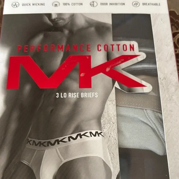Briefs lo rise 3 pack Michael Kors mens size XL (40”-42”) new performance cotton