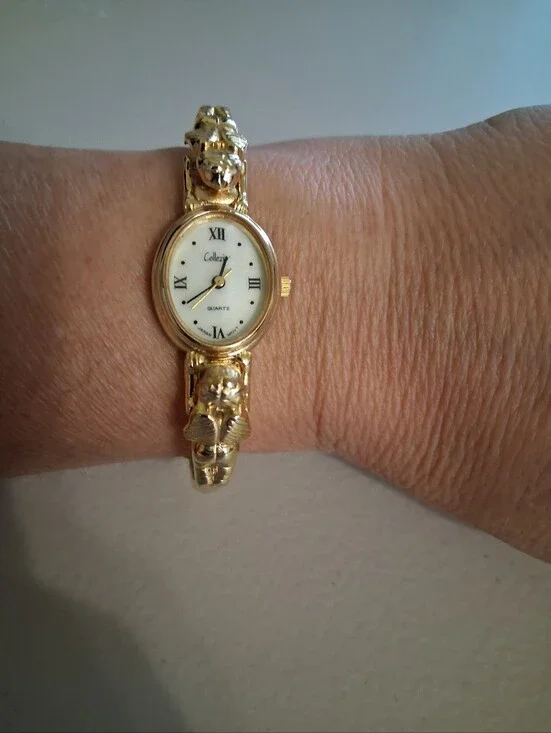 Vintage Collezio Gold Tone Cherub Braclet Watch