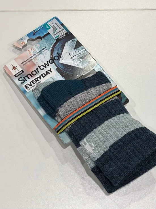 SmartWool Men's Small Everyday Barnsley Sweater Socks Blue Green NWT Stripes