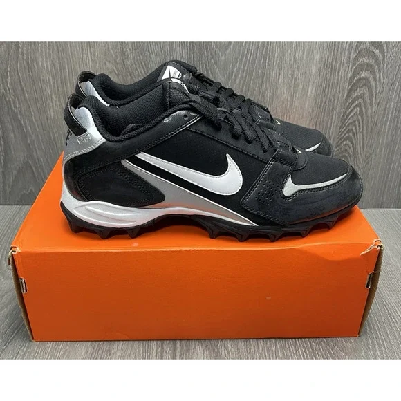 Nike Land Shark Legacy Mid,‎ Black/White Mens Size 12 Football Cleats