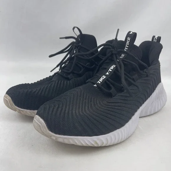 Vitike Running Shoes Mens Black White Very Good‎ Textured Mesh Athletic 40 US 7