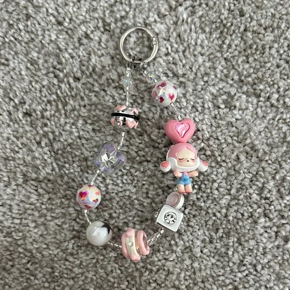Hand made skull panda phone chain