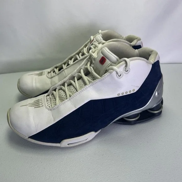 Nike Shox BB4 2012 HOH Olympic Vince Carter White Navy Men's Size 10 376918-100