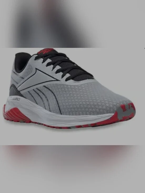 Reebok Gray and Black Running Shoe with Red Accents Men's LIQUIFECT Men 8.5