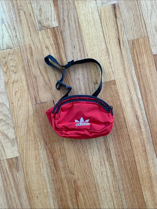 adidas Red Compact Crossbody Bag with Black Strap