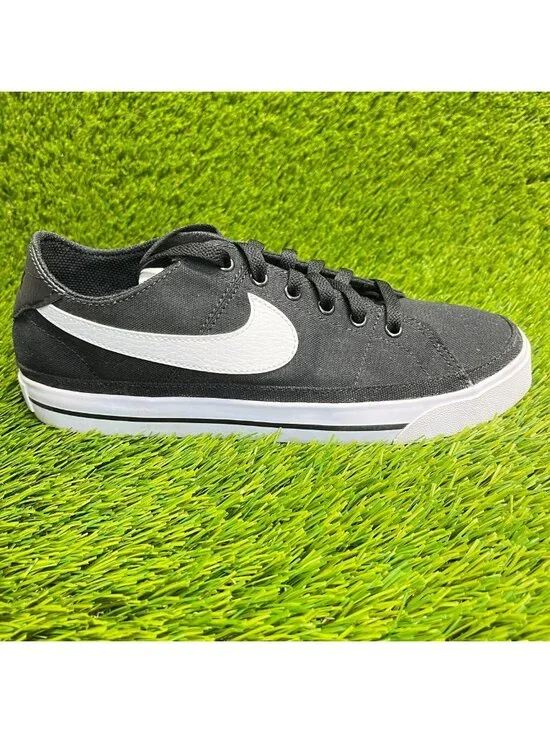 Nike Court Legacy Mens Size 7 Black White Athletic Running Canvas Shoes Sneakers