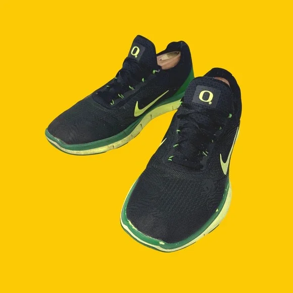 Nike Free Trainer V7 Men 10.5 Oregon Ducks Week Zero Black Apple Green Shoes