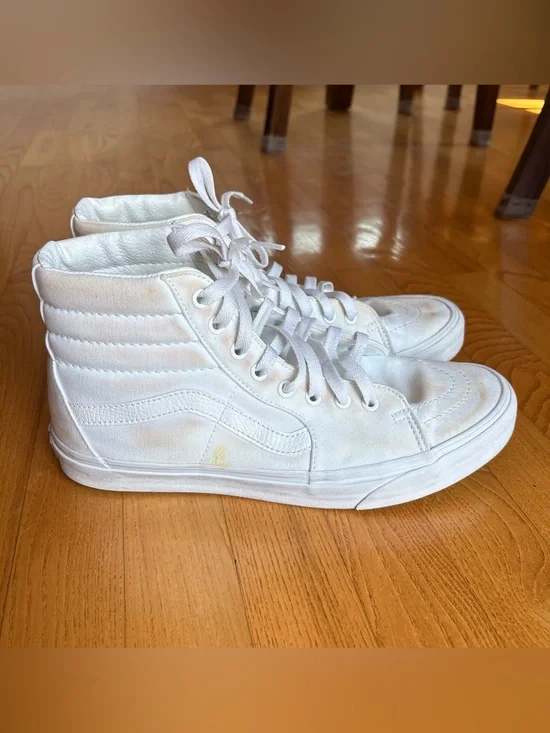 VANS Sk8 Hi Skate Sneakers Shoes VCU True White Mens Sz 10.5 12 Womens High Top