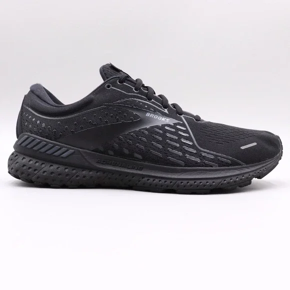 Brooks Adrenaline GTS 21 Mens Running Shoes Triple Black 1103491D020 Size 10 D