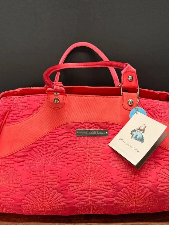 Petunia Pickle Bottom Iced Bag Coral Quilted Diaper Bag NWT