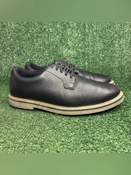 G/Fore G4‎ Gallivanter Golf Shoes Men's 8.5 Onyx Black Leather Lace Up