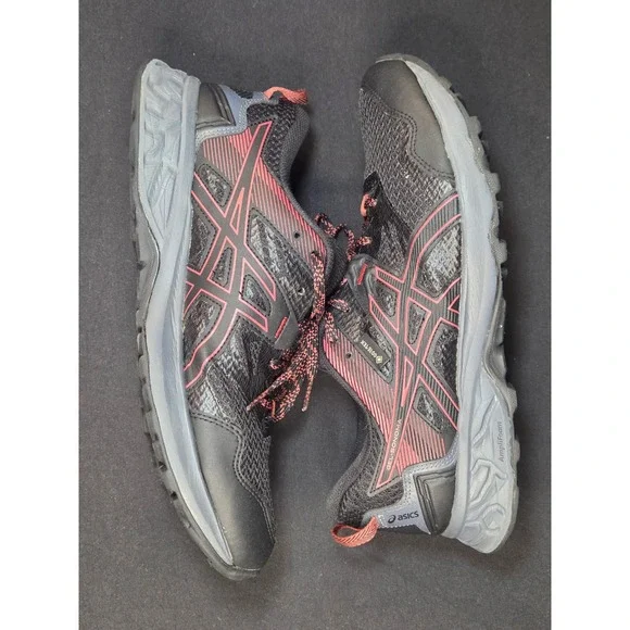 Asics Gel-Sonoma 6 GTX Mens Trail Running‎ Shoes Black Red Gore-Tex 1012A567 9.5