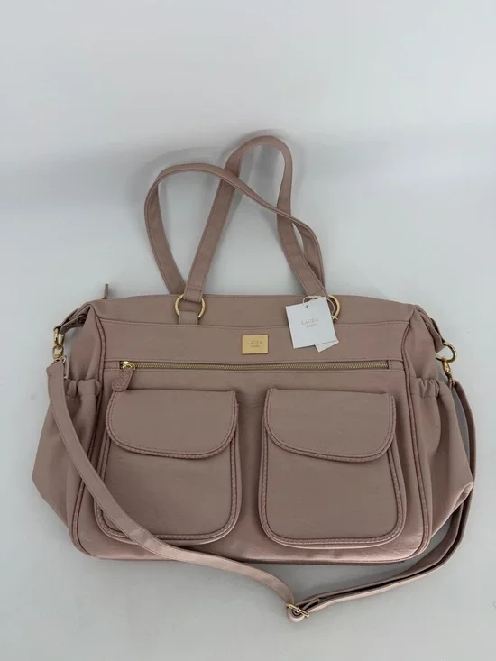 NWT Laura Jones Vegan Leather Baby Napper Bag Travel Tote Bag