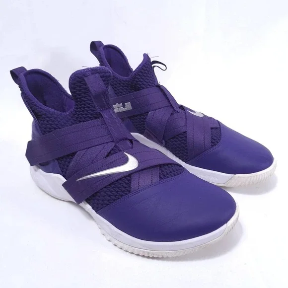 Nike LeBron Soldier 12 XII‎ SFG Purple Silver Basketball Shoes Sz 13.5 Sneakers