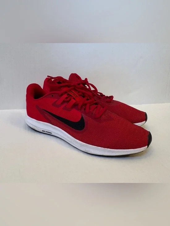 Nike Men’s Red Athletic Running Shoes with Black Swoosh