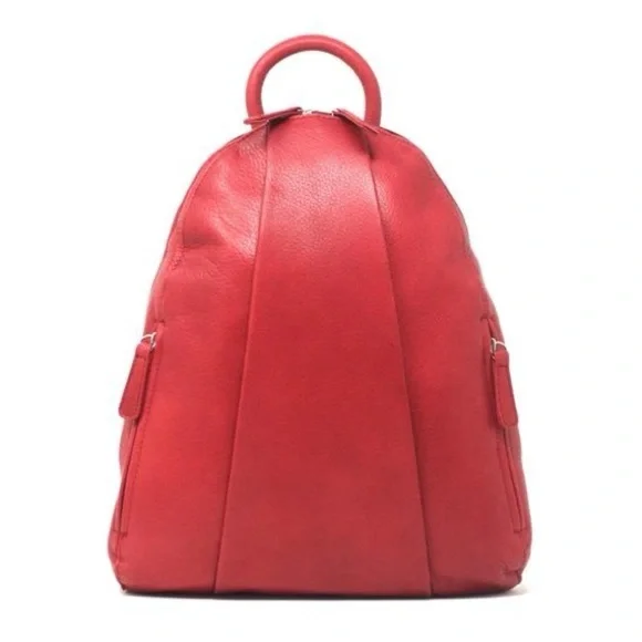 Osgoode Marley Teardrop Multi Zip Leather Backpack in Lipstick Red NWOT