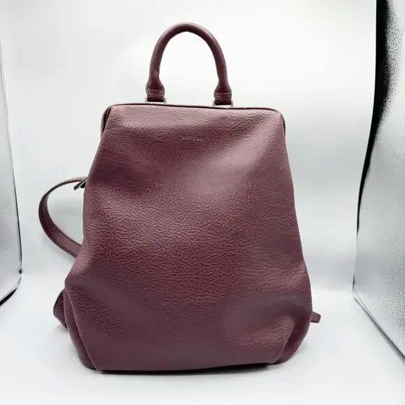 Matt & Nat Purple Vegan Leather Backpack Zip Pocket Adjustable Straps