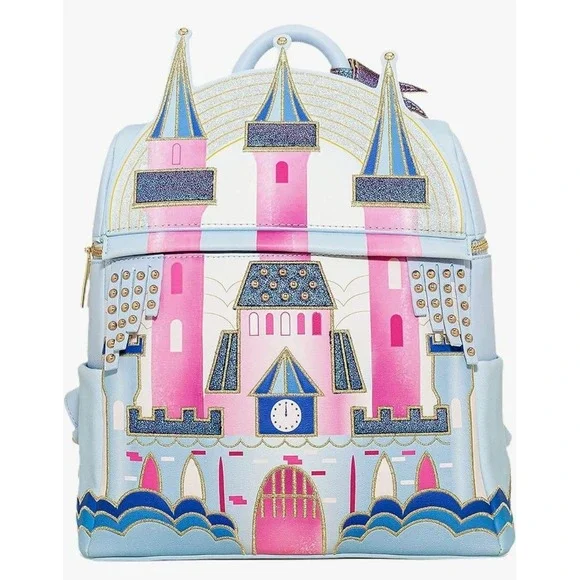 Disney Danielle Nicole Cinderella Castle Mini Backpack Blue Pink NCDB0160 NEW