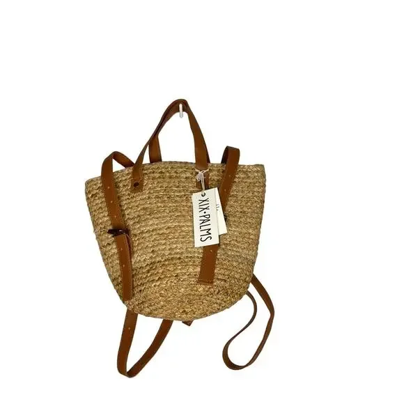 XIX Palms The Shorebreak Picnic Cooler Bag Backpack Jute Woven Handmade With Tag