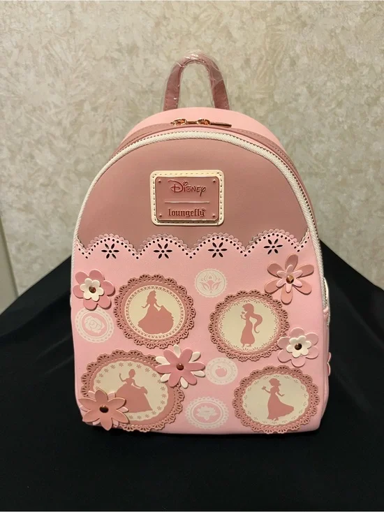 Disney Pink Princess Silhouette Floral Mini Backpack