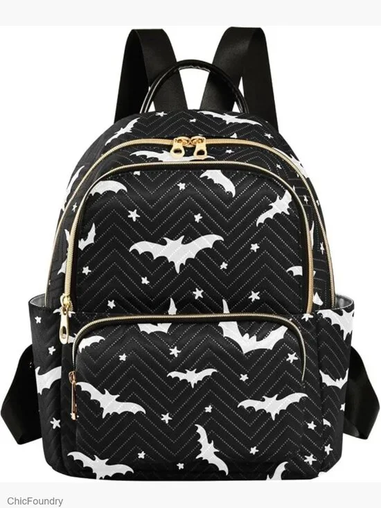 Halloween Bat Mini Backpack Fashion Backpack Purse for Women Handbag Shoulder