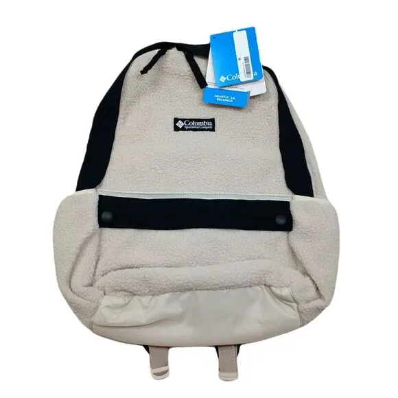 Columbia Helvetia 14L Backpack Womens Unisex Stone Ivory White Sherpa $65‎ NEW