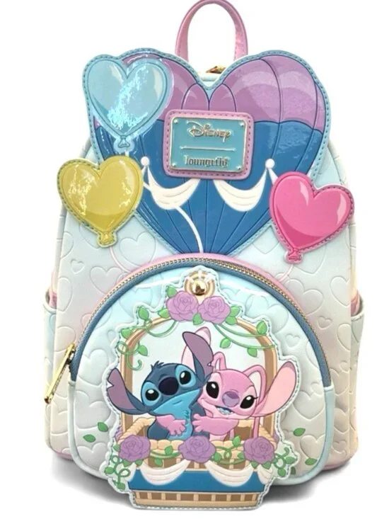 Loungefly Disney Lilo & Stitch Angel & Stitch Hot Air Balloon Mini Backpack NWT