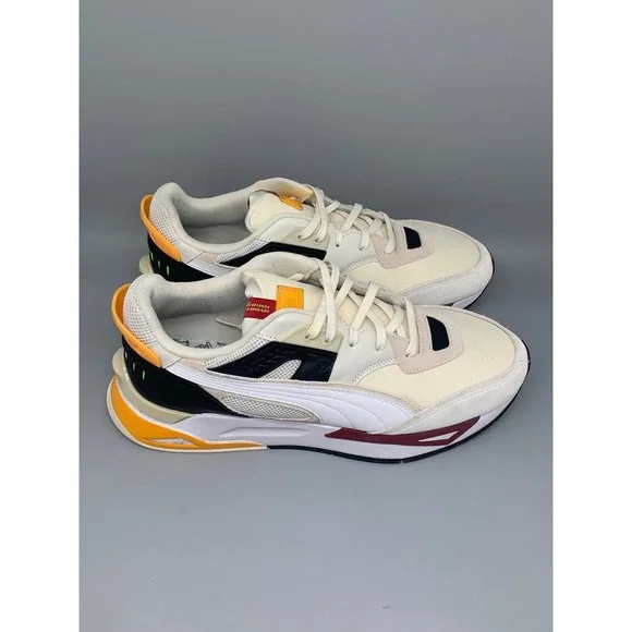 Puma Mirage‎ Sport Remix Ivory Black Orange Running Shoes 383234-03 Men's Sz 13