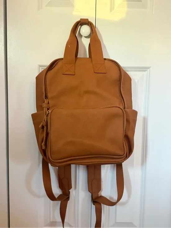 Target Tan Backpack with Front Zip Pocket